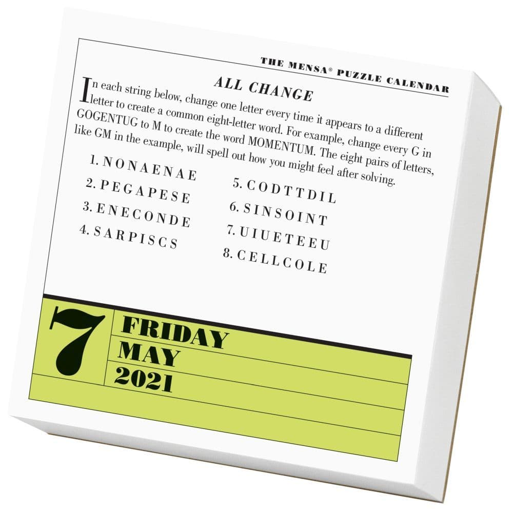 Mensa Brain Puzzlers Desk Calendar