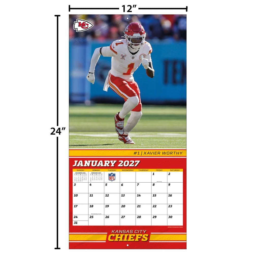NFL Kansas City Chiefs 2027 Wall Calendar Fourth Alternate Image