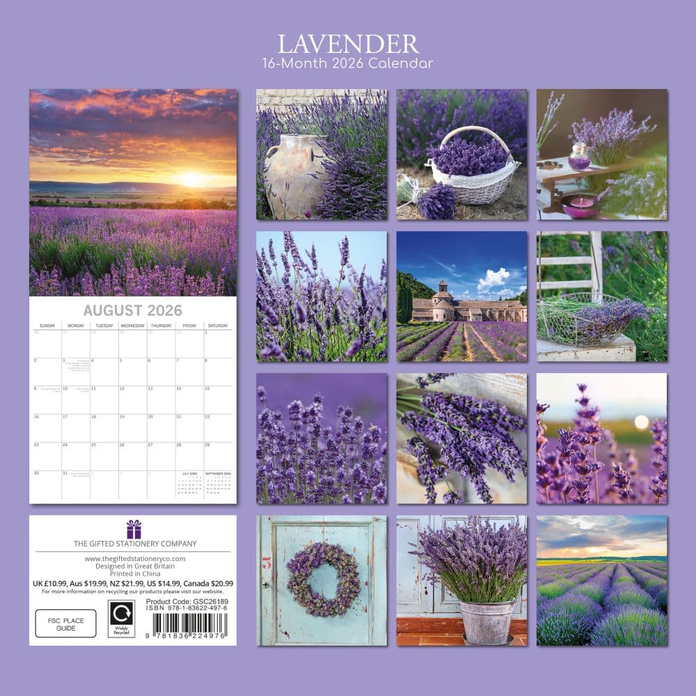 Lavender 2026 Wall Calendar First Alternate Image
