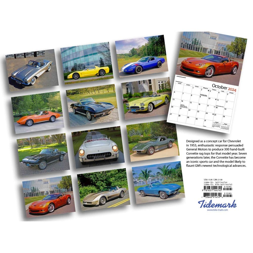 Corvettes Classic 2024 Wall Calendar