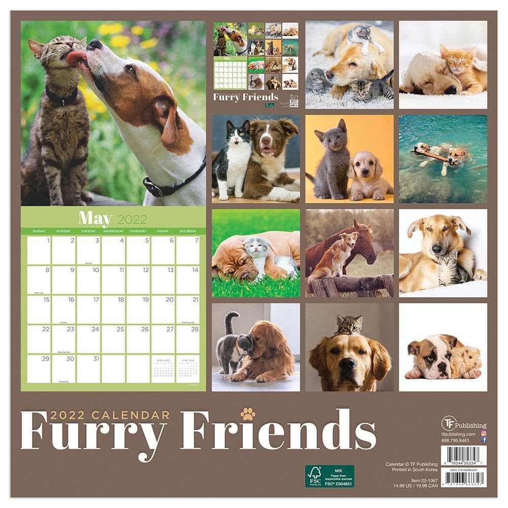 Furry Friends 2022 Wall Calendar - Calendars.com