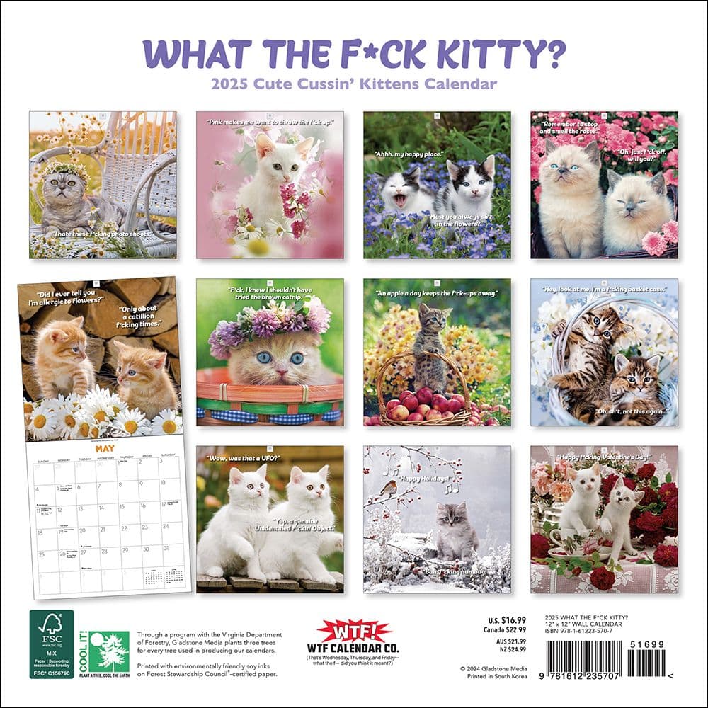 What the Fck Kitty 2025 Wall Calendar First Alternate Image width=&quot;1000&quot; height=&quot;1000&quot;