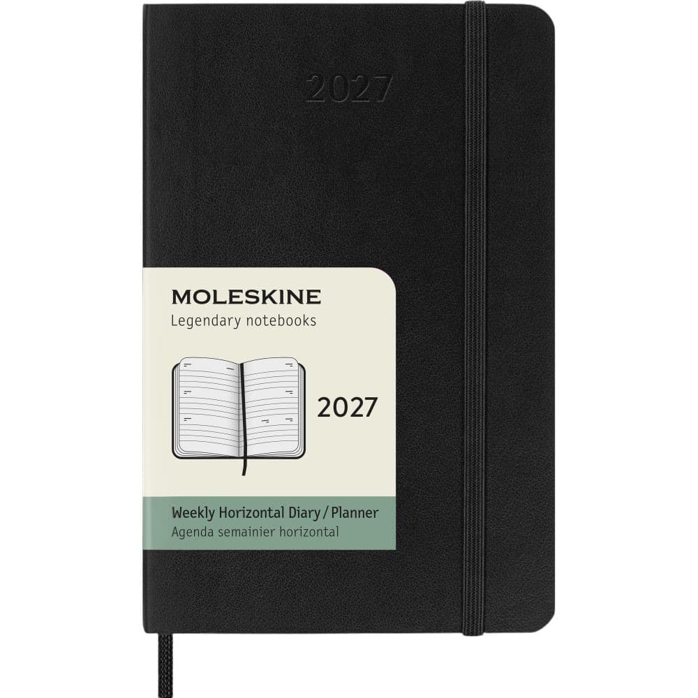 Moleskine Black 2027 Horizontal Soft Cover Pocket Planner Main Product Image