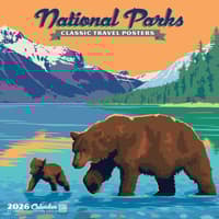 image National Parks Classic Travel Posters 2026 Mini Wall Calendar Main Image