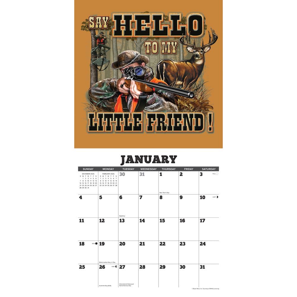 Buck Wear Hunting and Fish Tales 2026 Wall Calendar Second Alternate Image