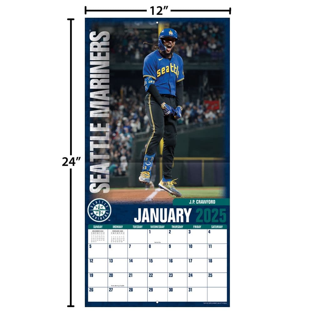 MLB Seattle Mariners 2025 Wall Calendar Fifth Alternate Image