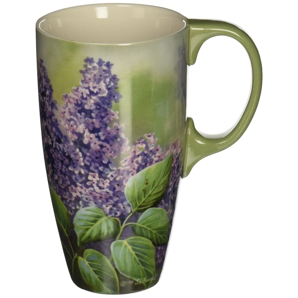 Goldfinches And Lilacs Latte Mug by Susan Bourdet Main Image