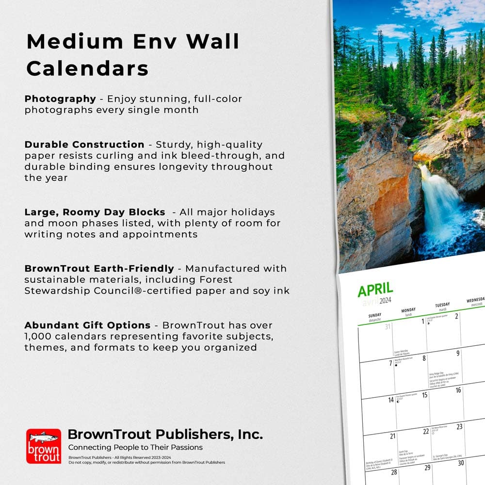 Canadian Geographic Canadian Scenes 2024 Wall Calendar features