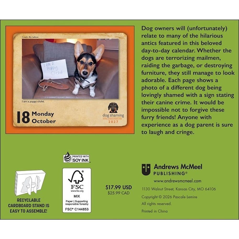 Dog Shaming 2027 Desk Calendar First Alternate Image