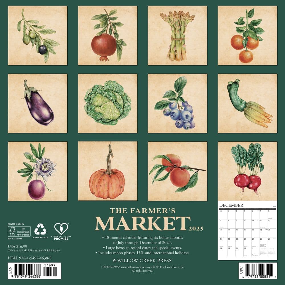 Farmers Market 2025 Wall Calendar Calendars com Farmers Market 2025 Wall Calendar Calendars com