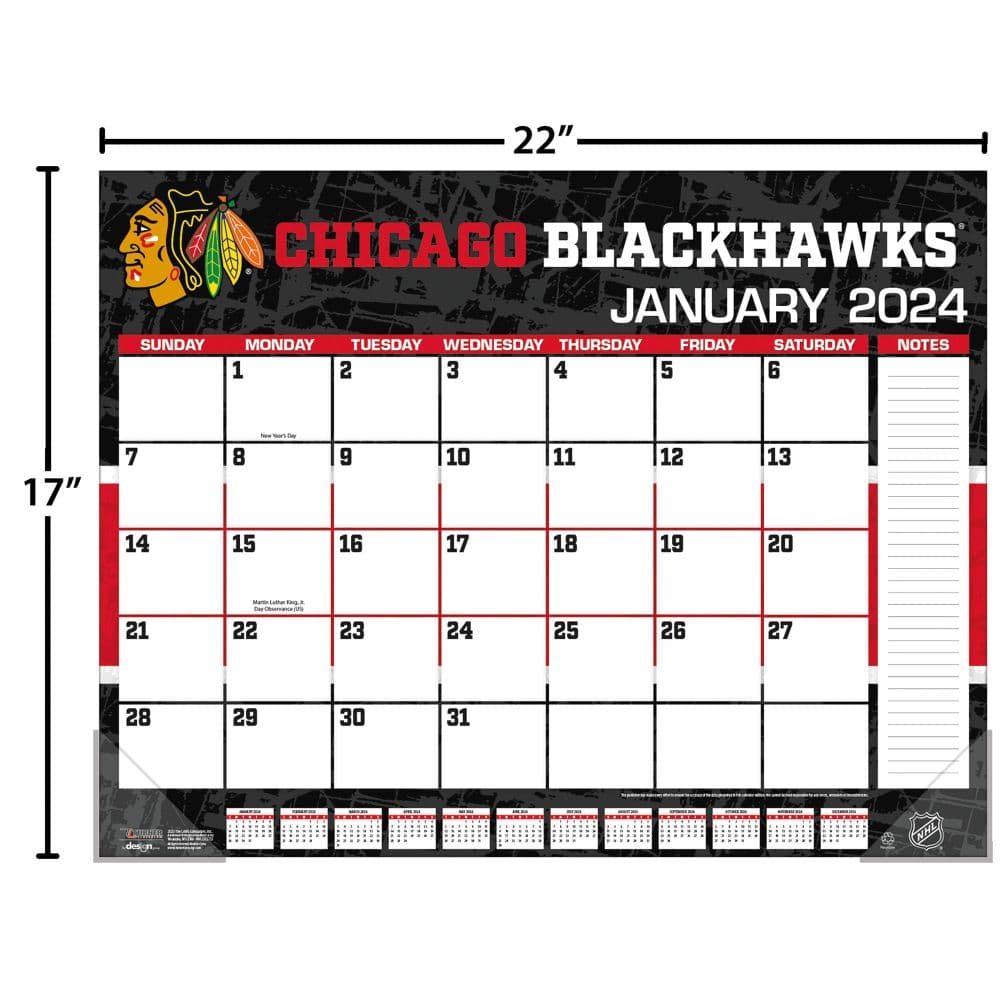 Chicago Blackhawks 2025 Desk Pad