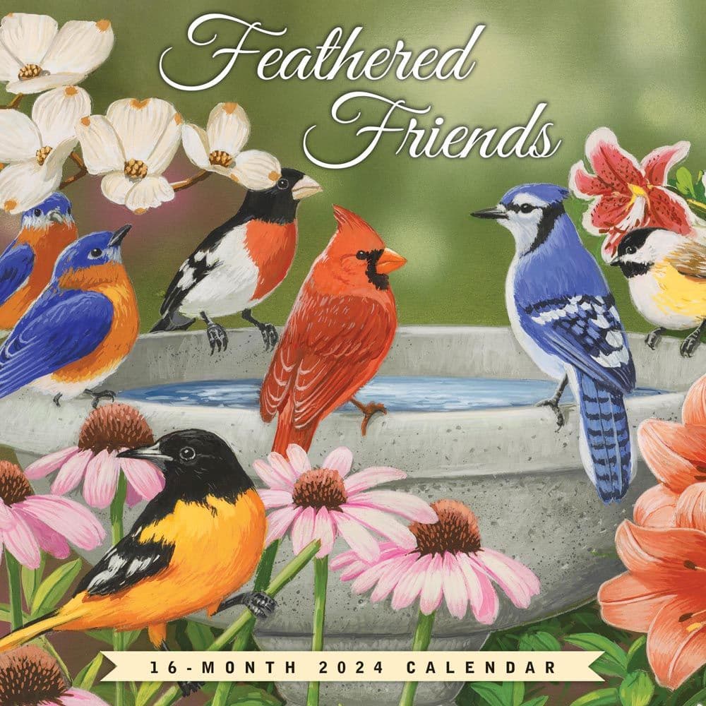 Feathered Friends 2024 Mini Wall Calendar