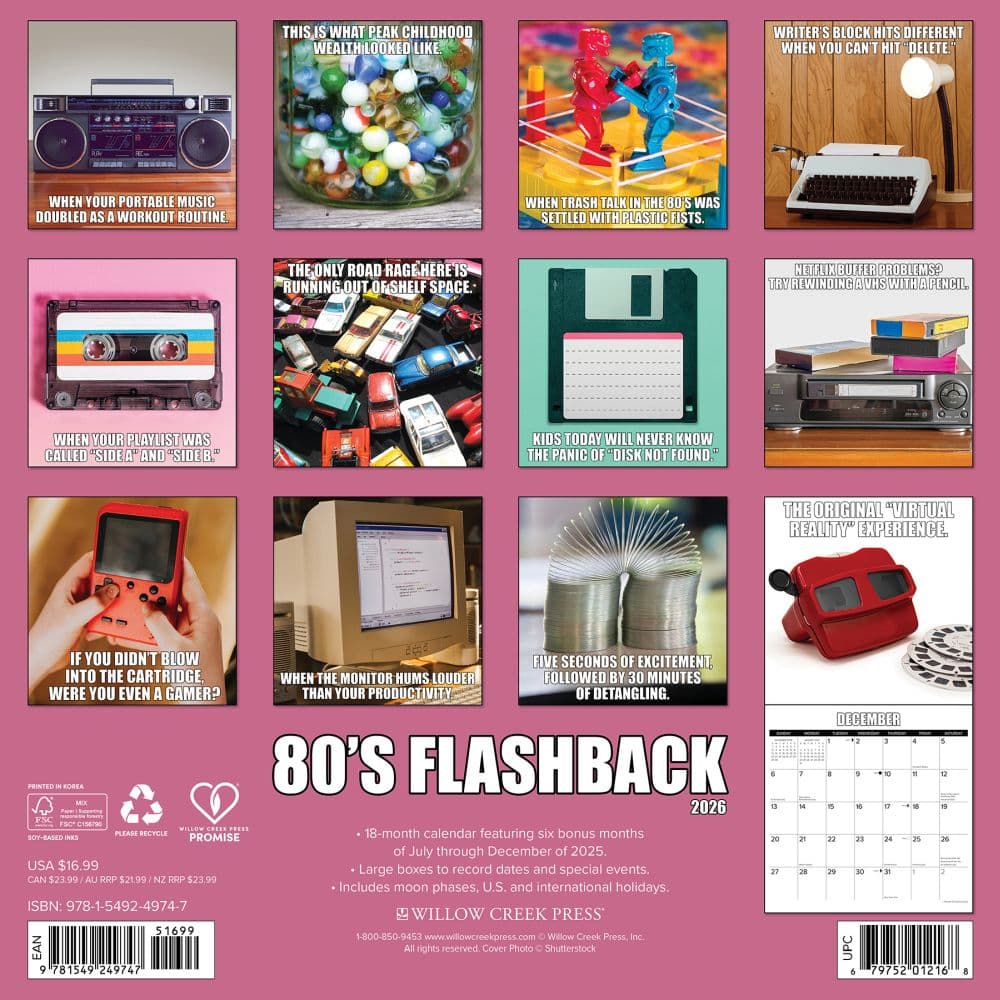 80s Flashback 2026 Wall Calendar First Alternate Image