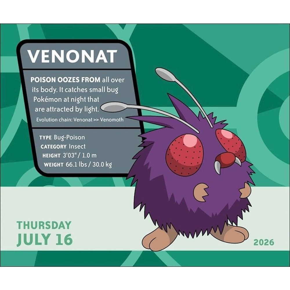Pokemon 2026 Desk Calendar Third Alternate Image
