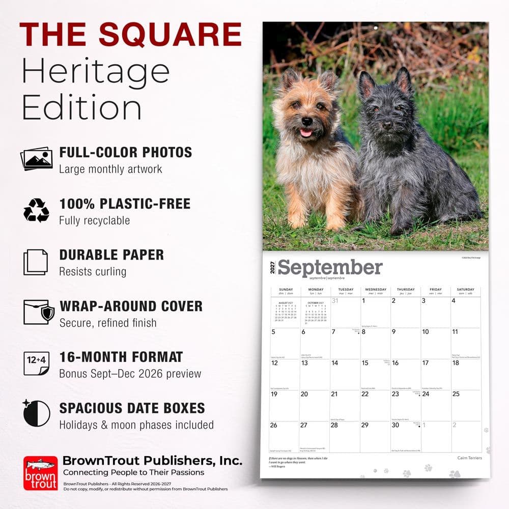 Cairn Terriers 2027 Wall Calendar Sixth Alternate Image