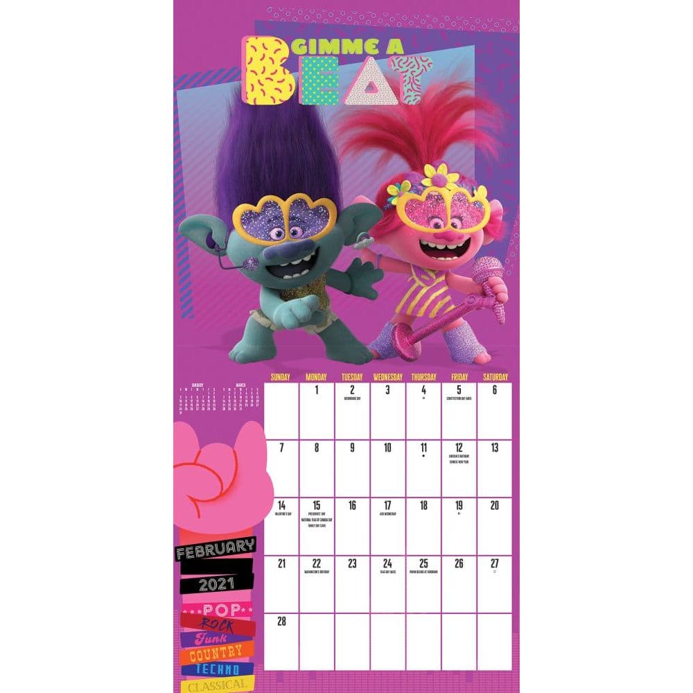 Trolls Wall Calendar