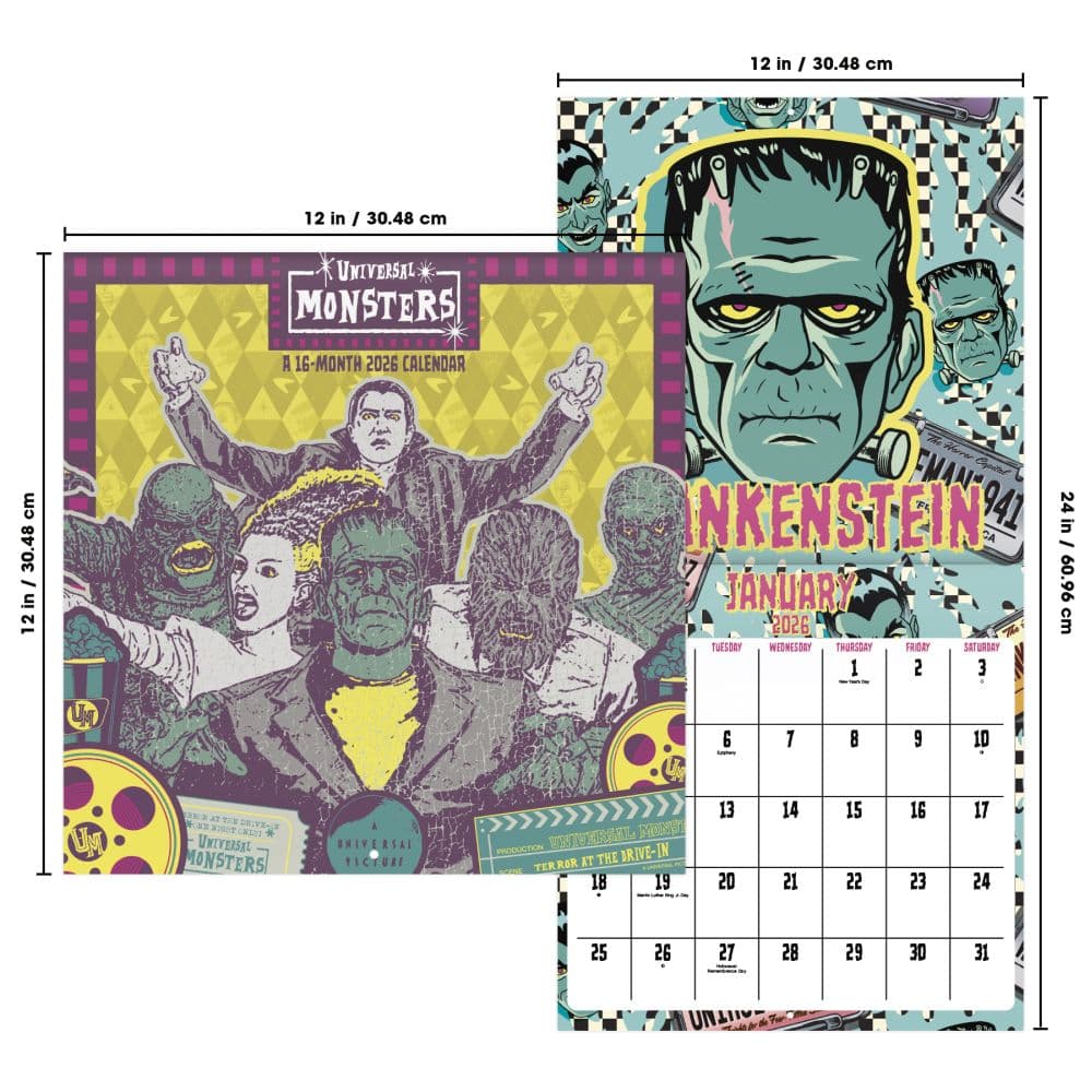 Universal Monsters 2026 Wall Calendar Sixth Alternate Image