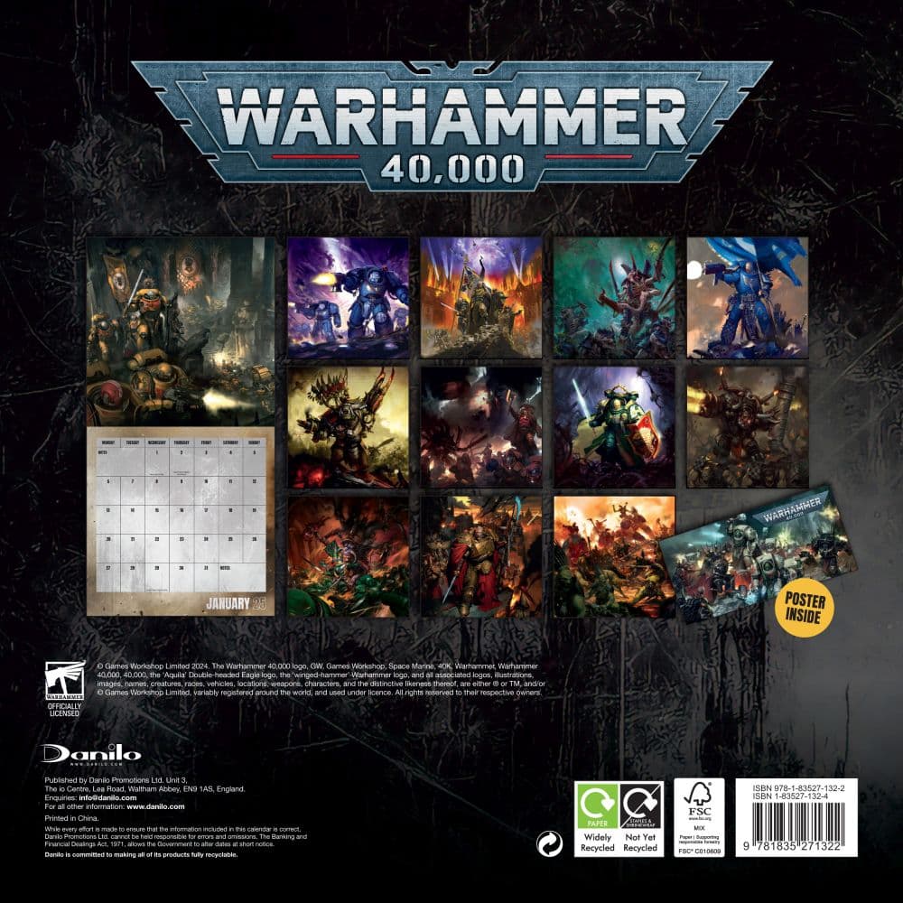 Warhammer 2025 Wall Calendar Alt 1