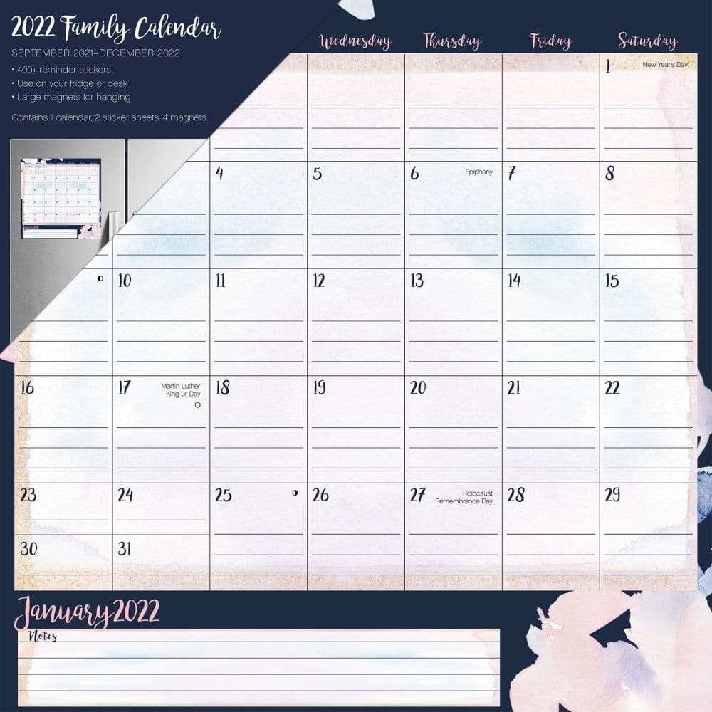 Beauty and Light 2022 Magnetic Wall Calendar