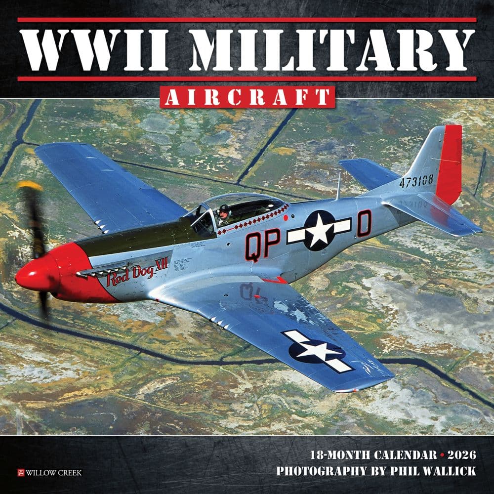 WWII Military Aircraft 2026 Mini Wall Calendar Main Image