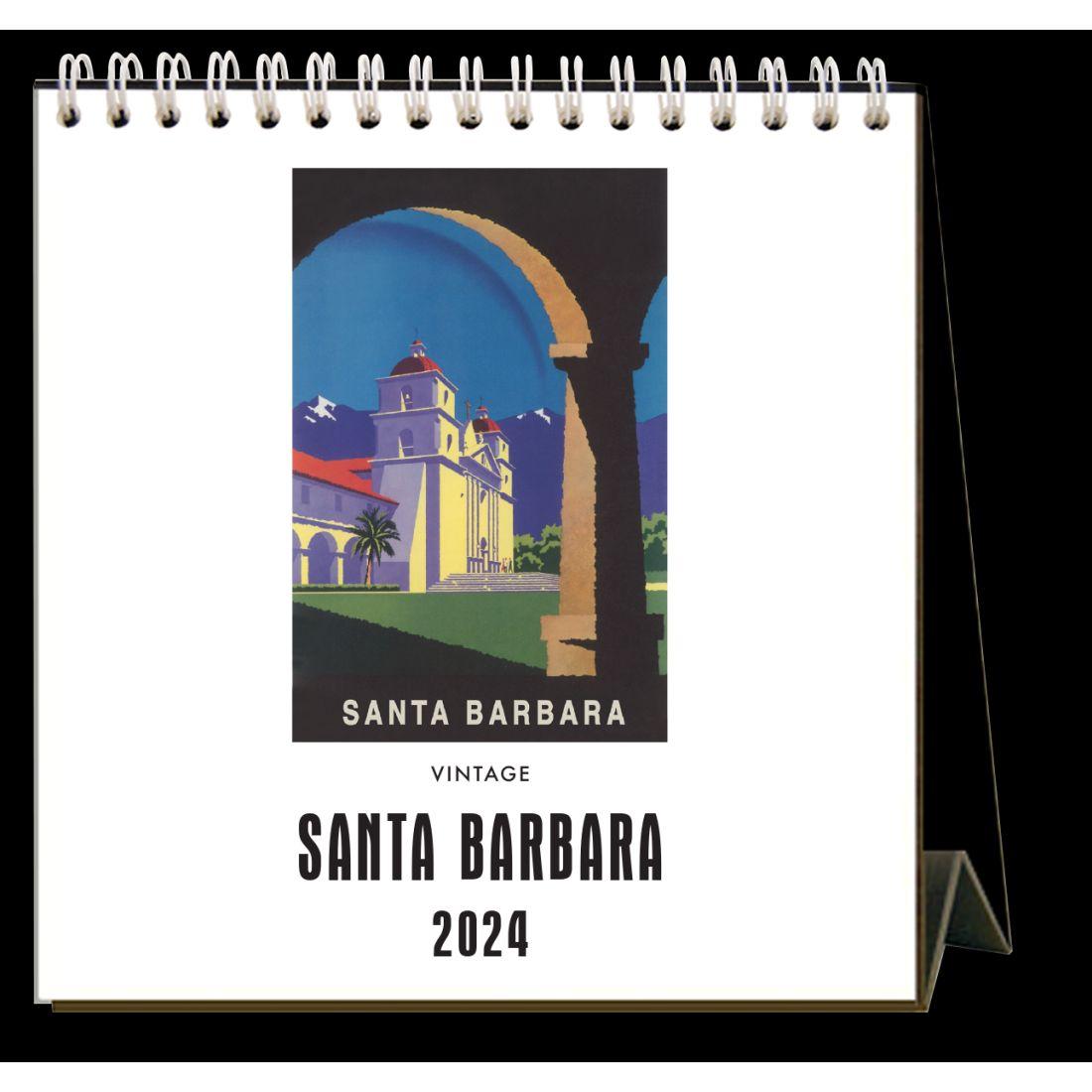 Santa Barbara Nostalgic 2024 Easel Desk Calendar