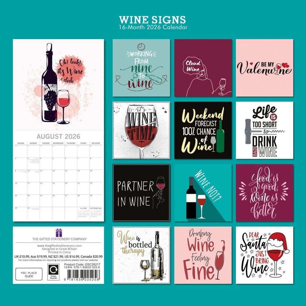 Wine Signs 2026 Wall Calendar First Alternate Image