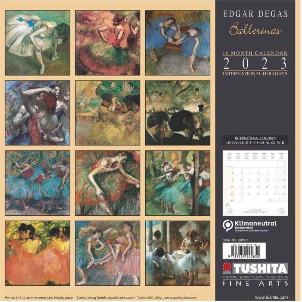 Tibetan Calendar 2023 Degas Ballerinas Tushita 2023 Wall Calendar