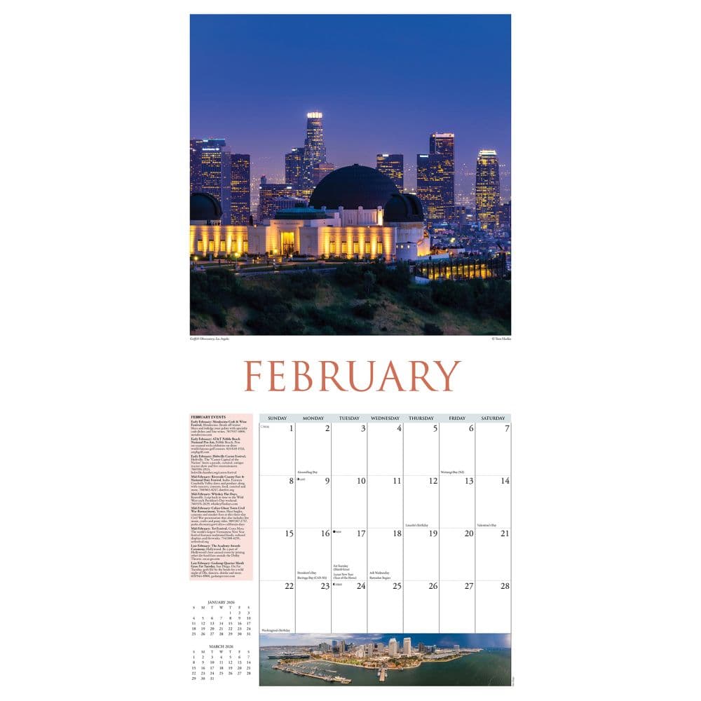 California Travel and Events 2026 Wall Calendar Second Alternate Image