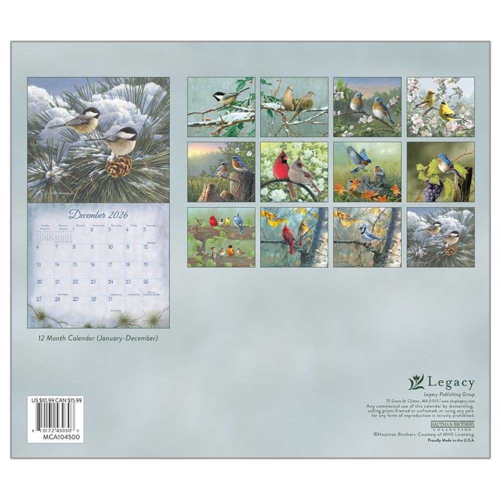 Songbirds by Hautman Brothers 2026 Mini Wall Calendar First Alternate Image