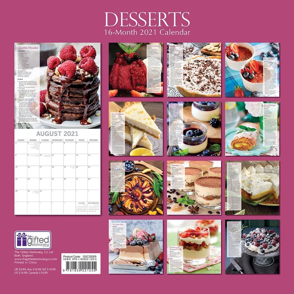 Desserts Wall Calendar