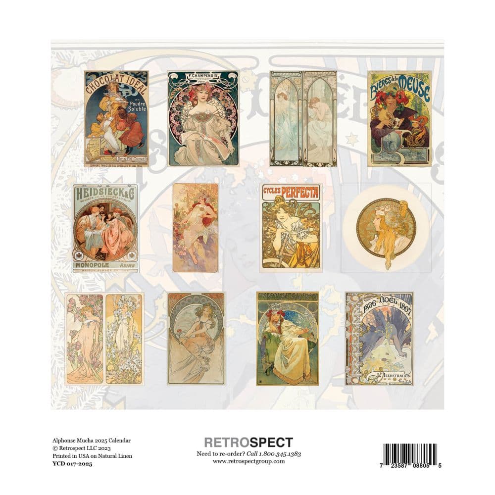 Mucha 2025 Easel Desk Calendar First Alternate Image width="1000" height="1000"