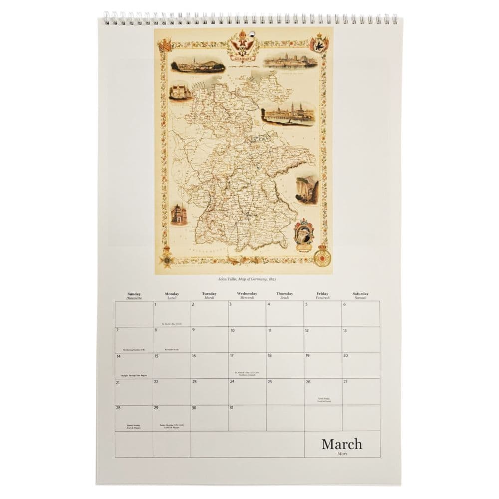 Vintage Maps Poster 2027 Wall Calendar Fourth Alternate Image