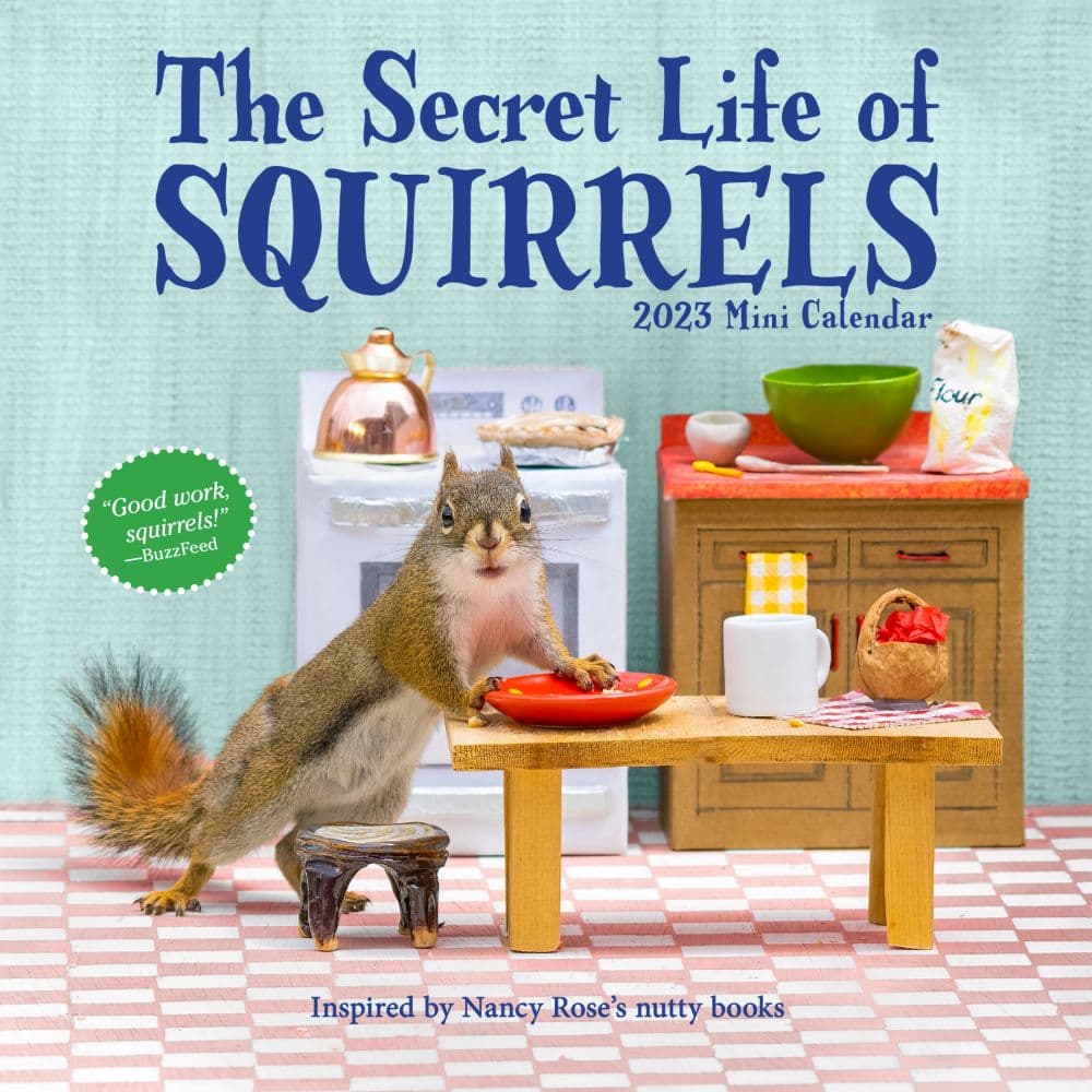 Workman Publishing Secret Life of Squirrels 2023 Mini Wall Calendar