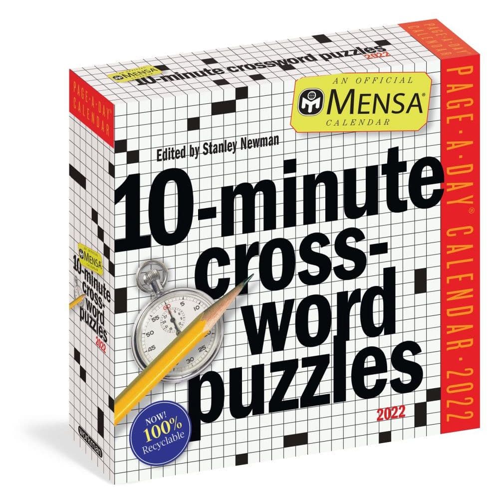 MENSA 10 Minute Crossword Puzzles 2022 Desk Calendar