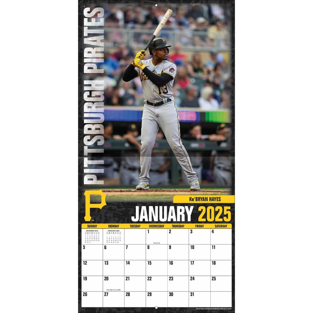 MLB Pittsburgh Pirates 2025 Wall Calendar Third Alternate Image