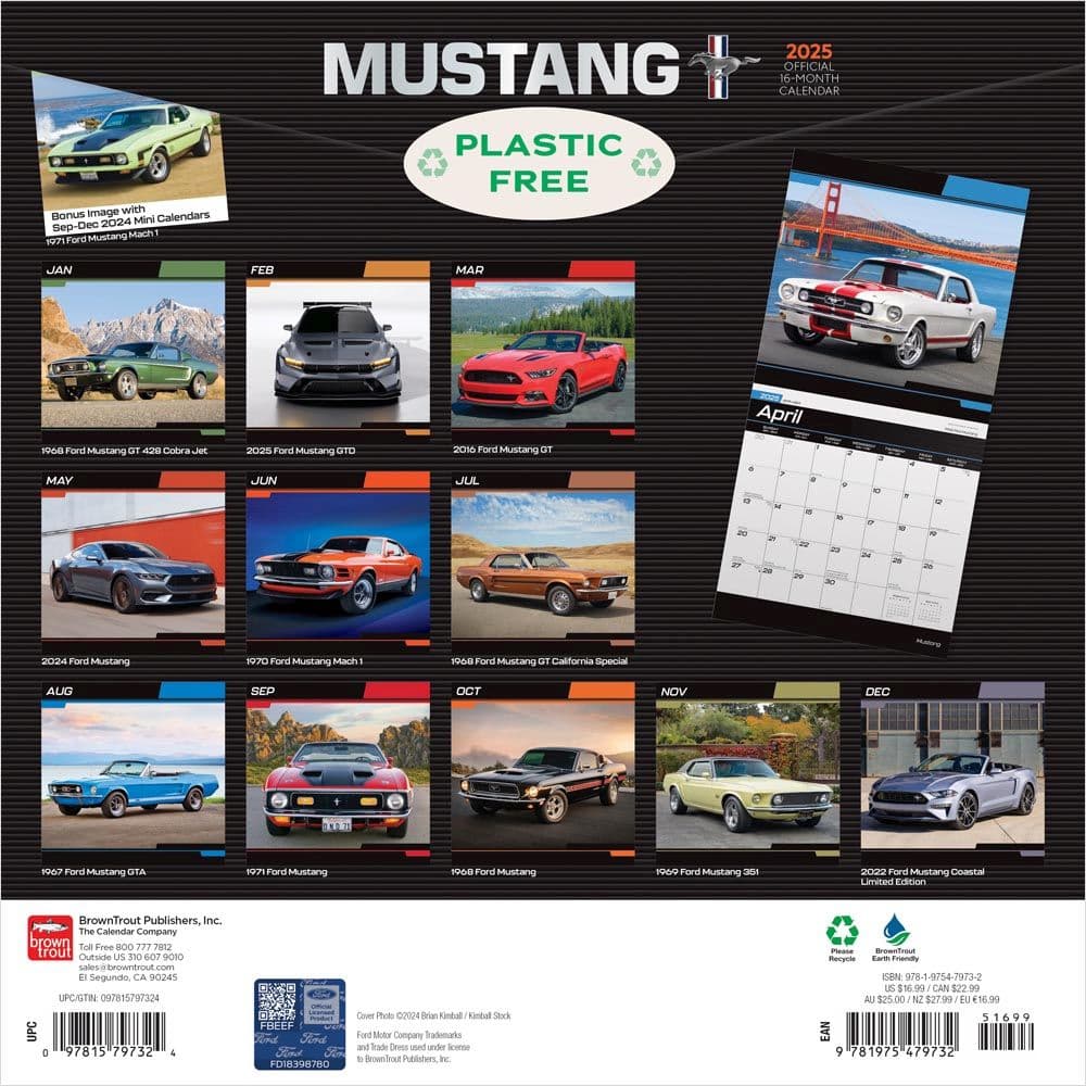 Mustang 2025 Wall Calendar