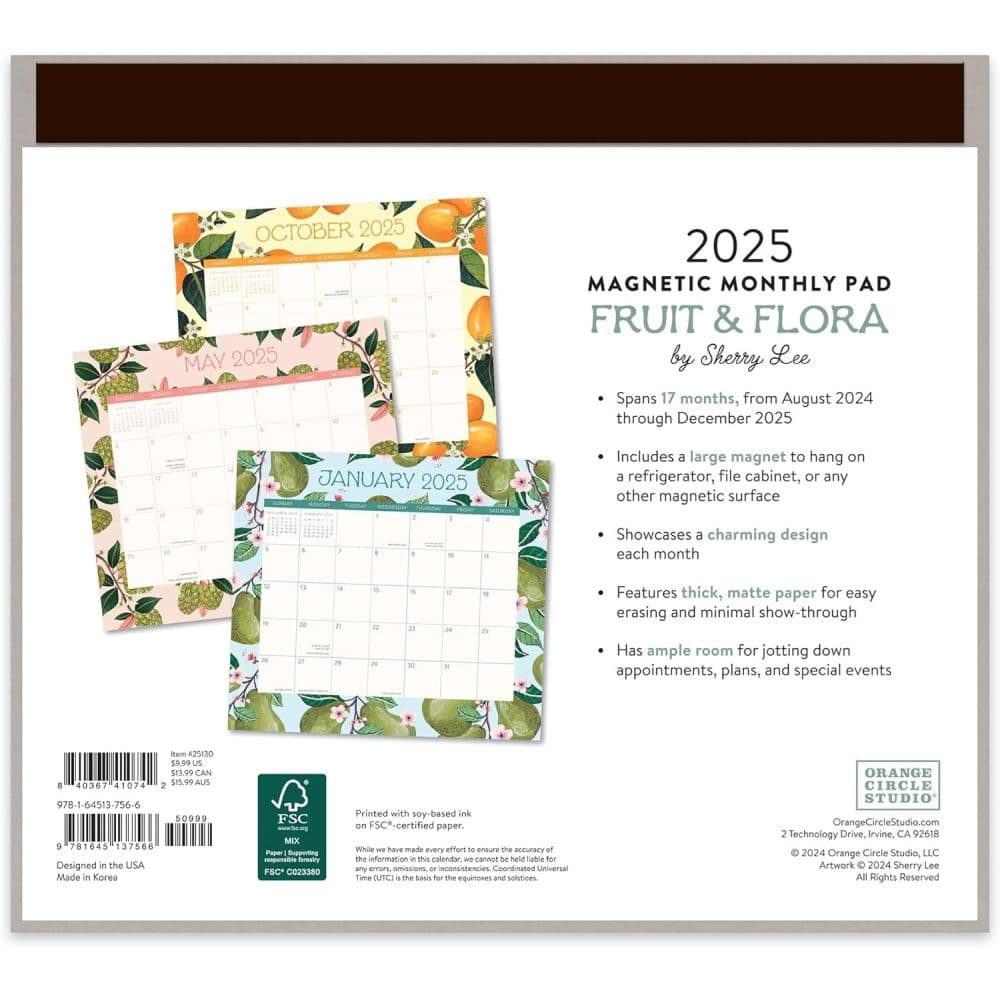 Fruit and Flora 2025 Magnetic Calendar First Alternate Image width=&quot;1000&quot; height=&quot;1000&quot;