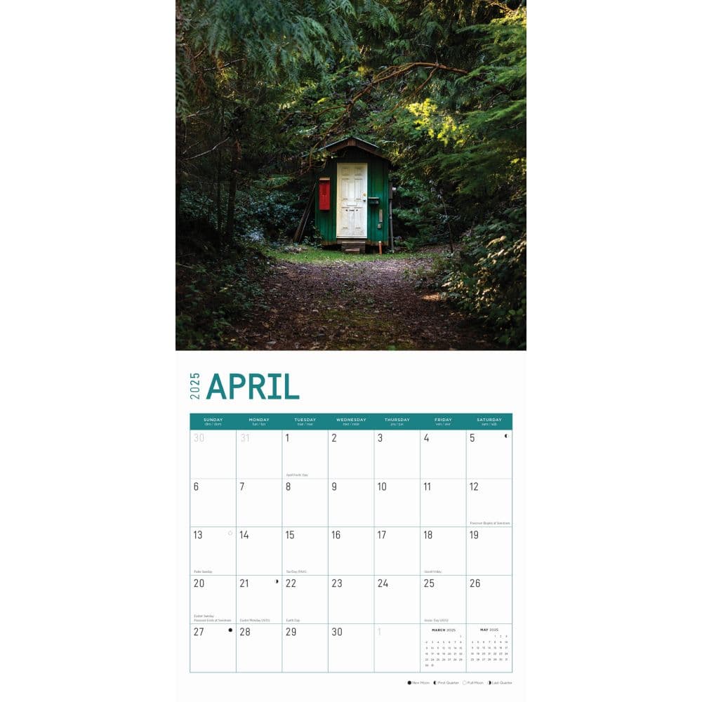 Outhouses 2025 Wall Calendar Second Alternate Image width="1000" height="1000"