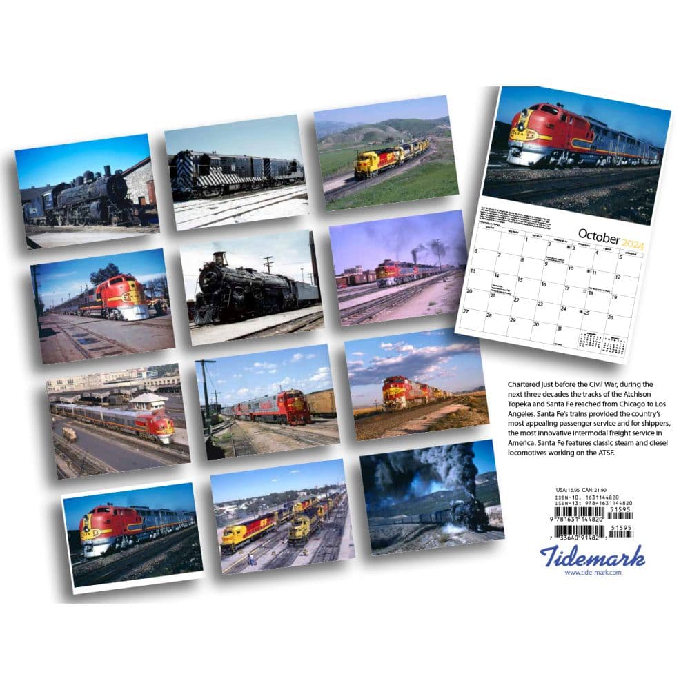 Trains Sante Fe Railroad 2024 Wall Calendar Alternate Image 1
