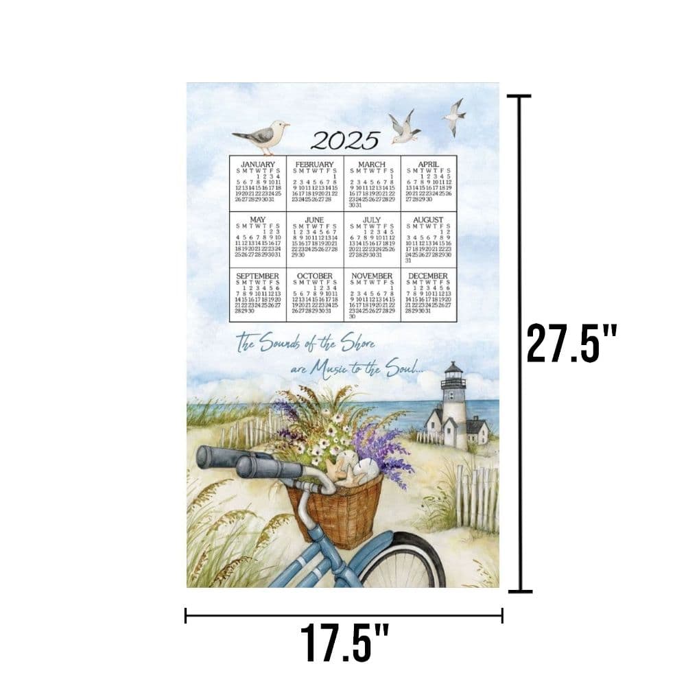 Seashore 2025 Calendar Towel First Alternate Image