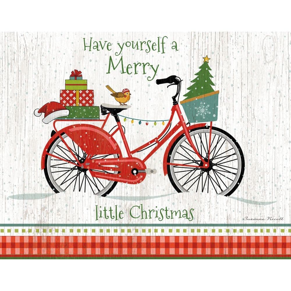 Christmas Bike Boxed Christmas Cards by Suzanne Nicoll