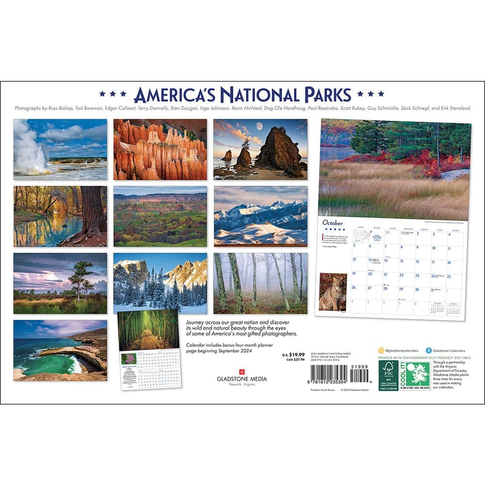 Americas National Parks Deluxe 2025 Wall Calendar First Alternate Image width="1000" height="1000"