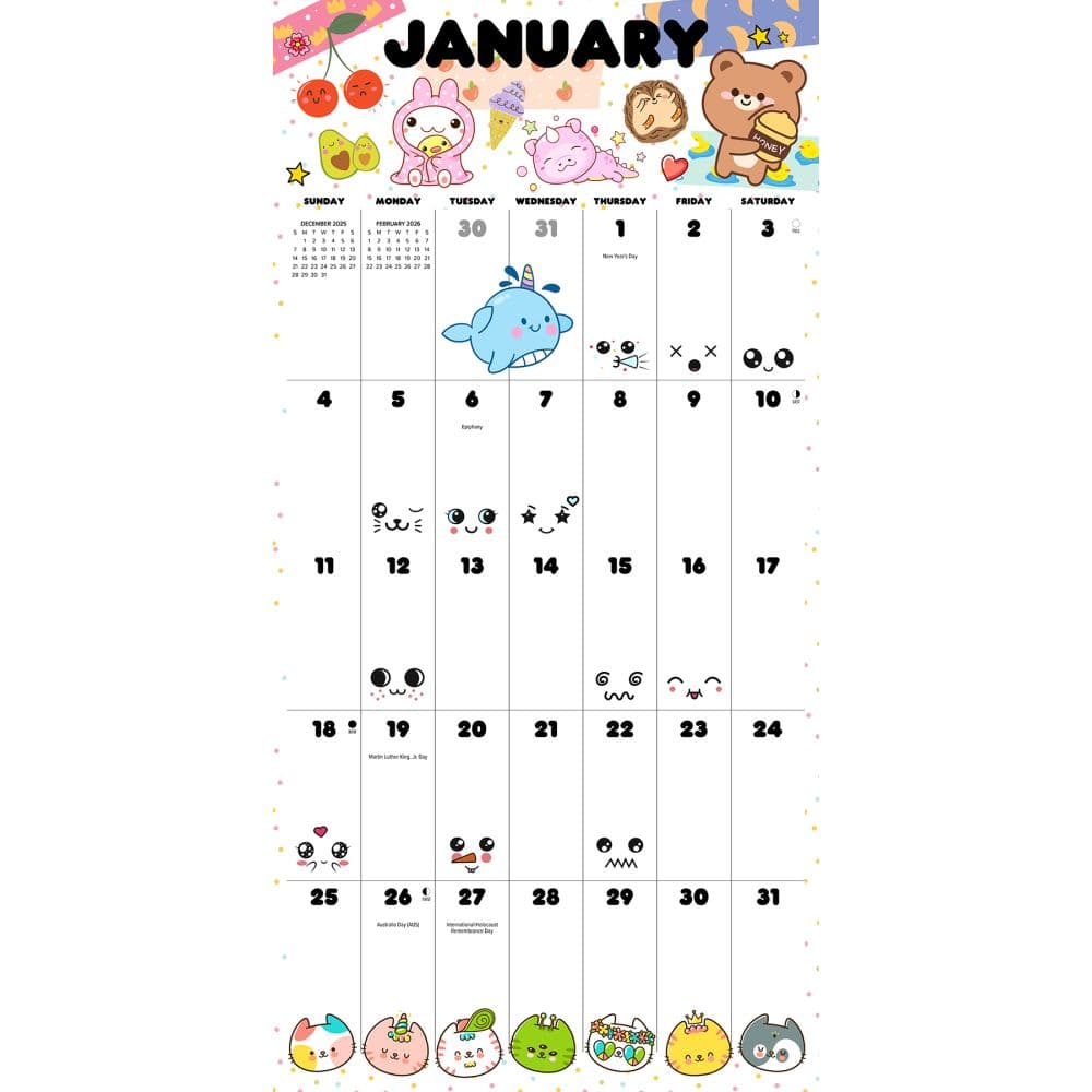 Kawaii 2026 Wall Calendar Second Alternate image