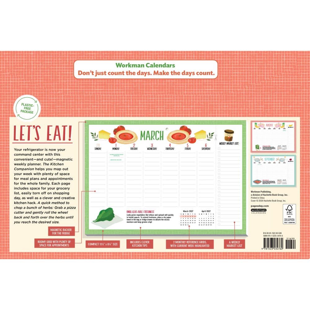 Kitchen Companion Page-A-Week 2027 Wall Calendar First Alternate Image