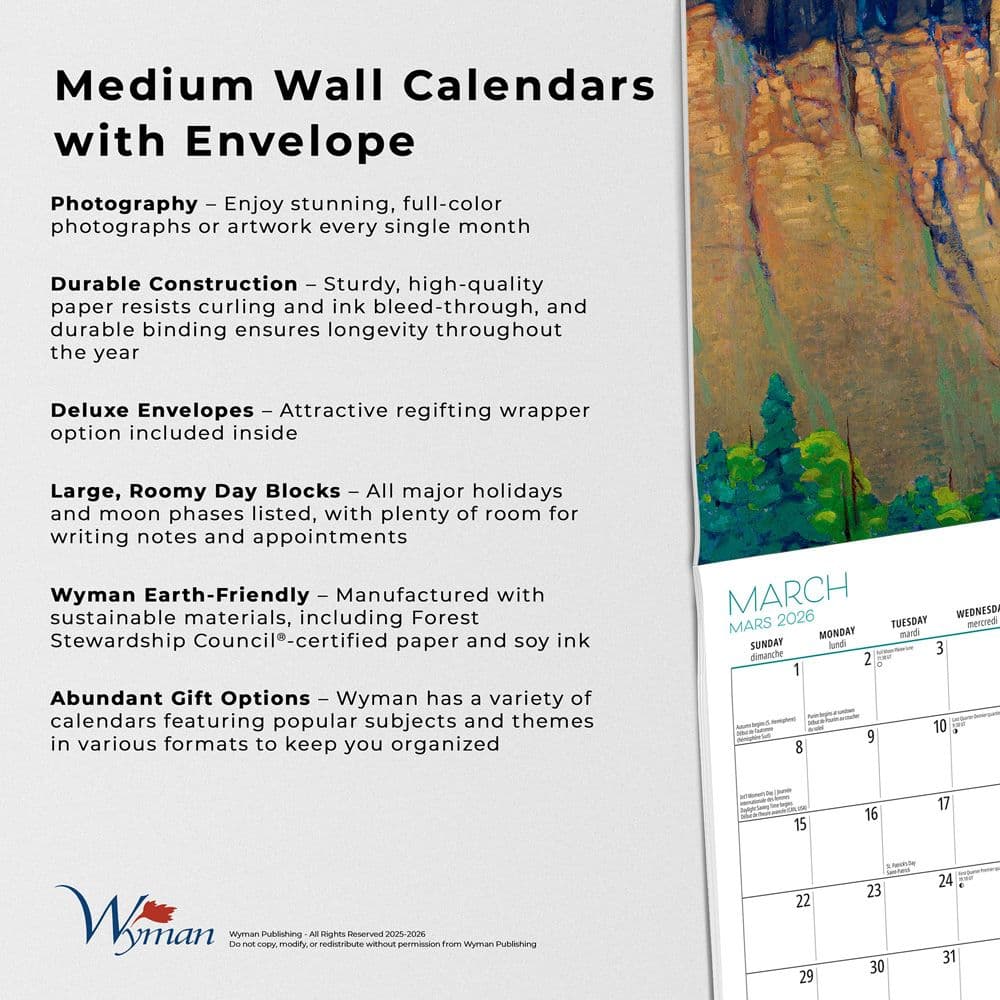 Group of Seven Art Gallery of Ontario French 2026 Wall Calendar Fifth Alternate Image