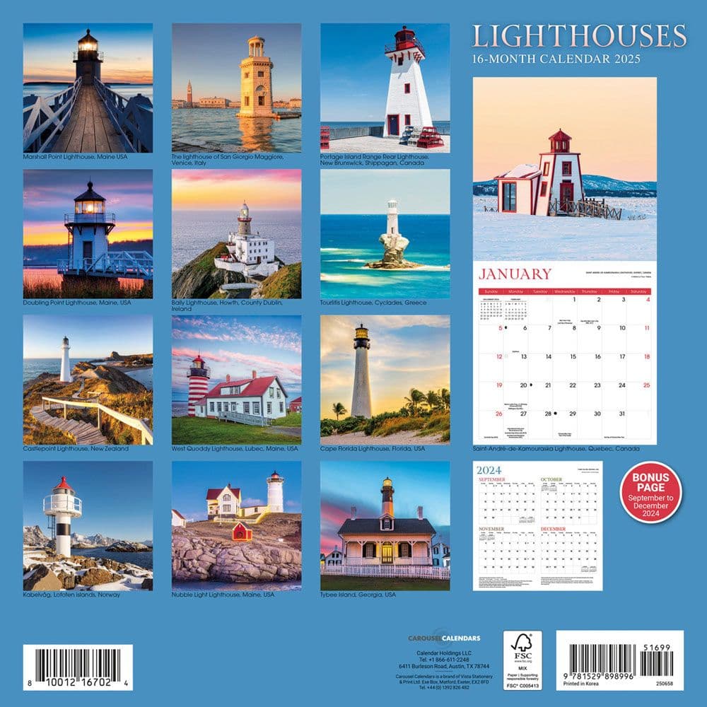 Lighthouses 2025 Wall Calendar First Alternate Image width=&quot;1000&quot; height=&quot;1000&quot;