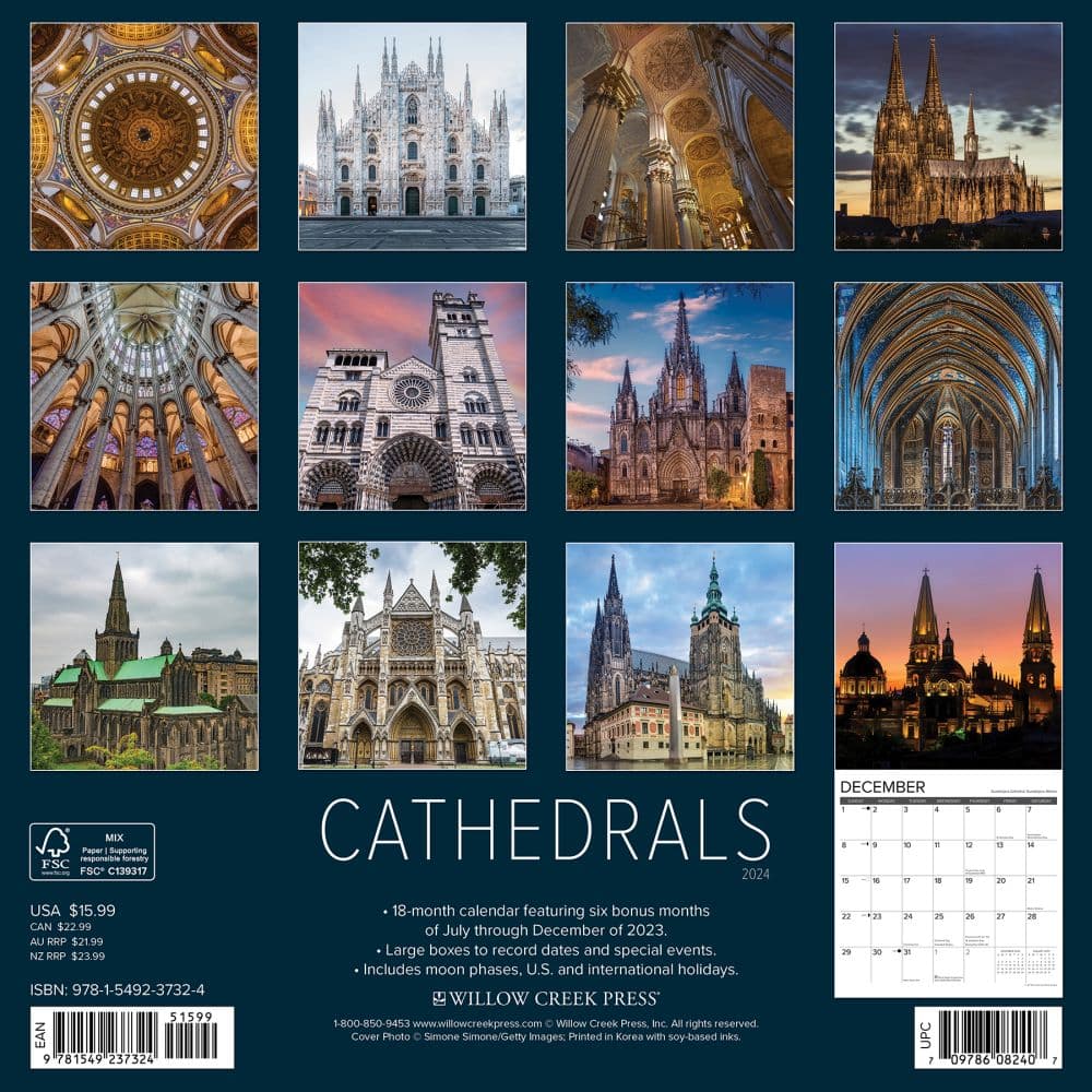 Cathedrals 2024 Wall Calendar