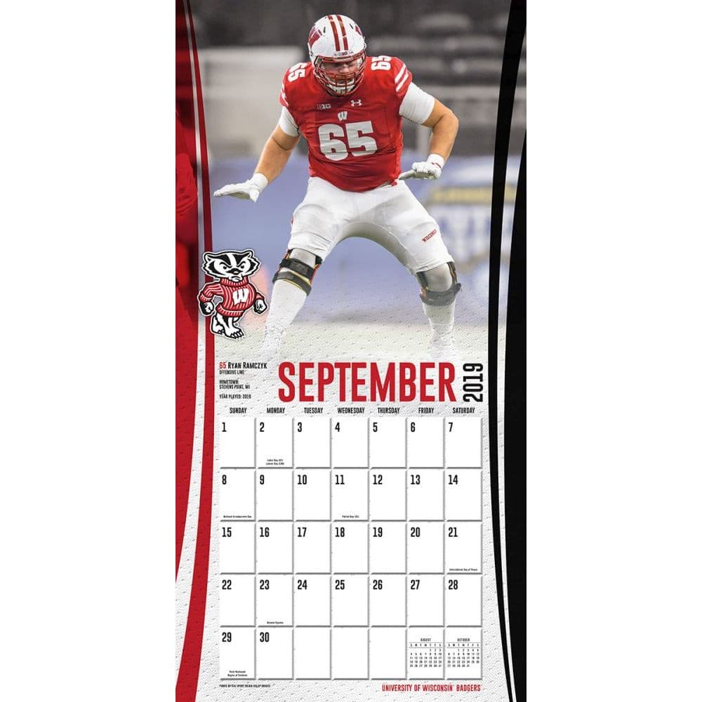 Wisconsin Badgers Wall Calendar