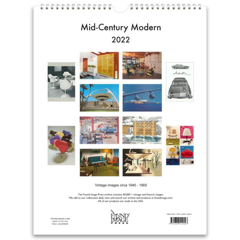Century College Calendar 2022 Mid-Century Modern 2022 Poster Wall Calendar - Calendars.com