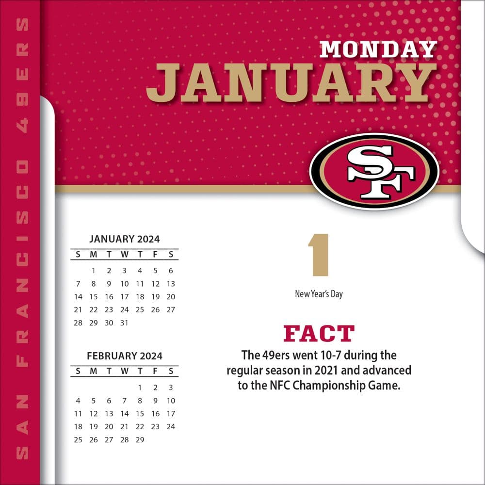 NFL San Francisco 49ers 2024 Desk Calendar